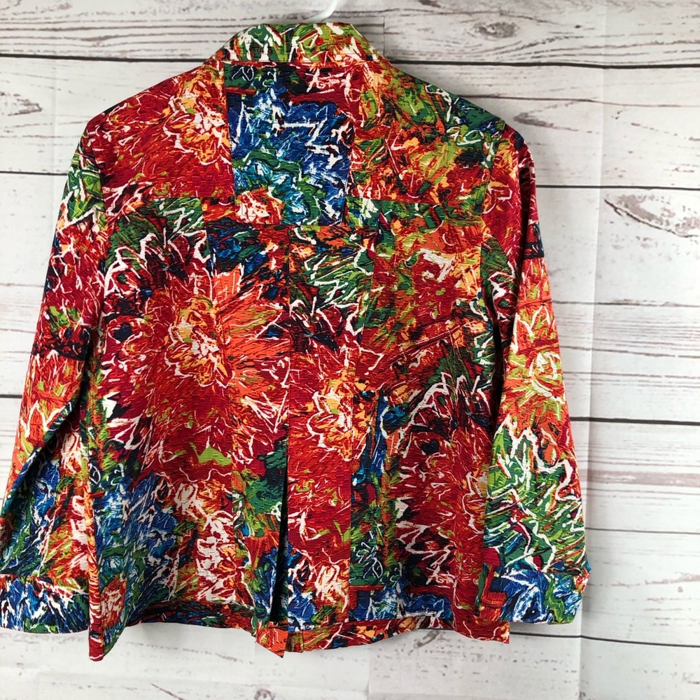 Chico’s multicolor size 1 bright colors 3/4 sleeve - Picture 2 of 8